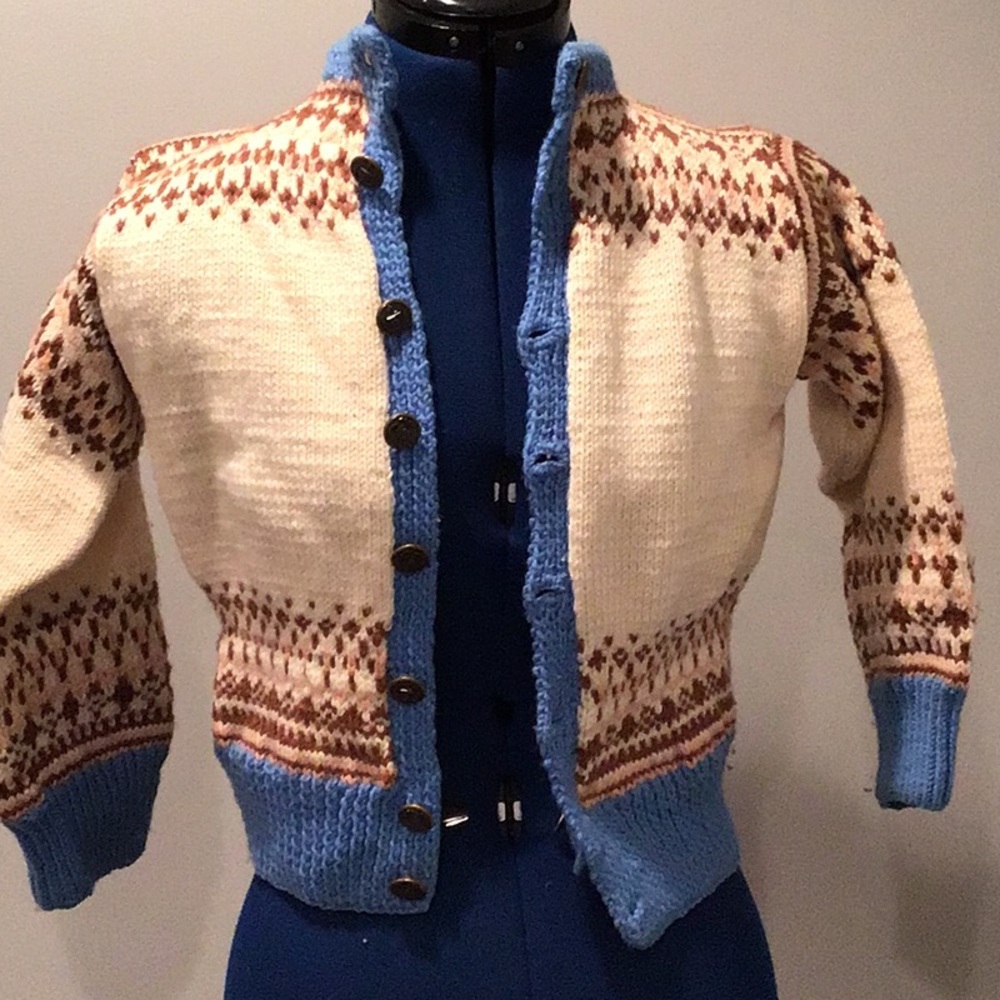 Kids Vintage Nordic button down sweater